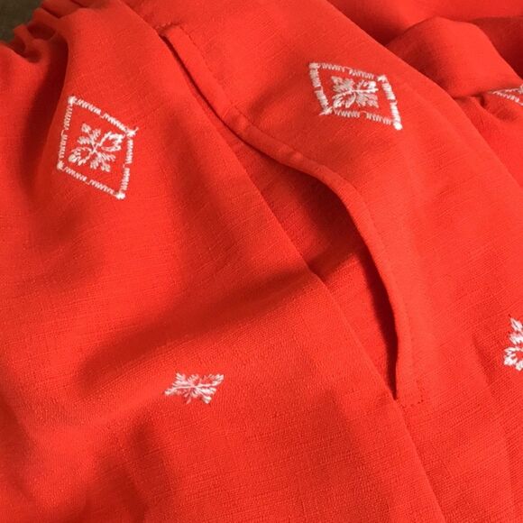 Sofia Vergara orange maxi skirt with pockets geometric pattern beach cruise boho - Picture 7 of 7